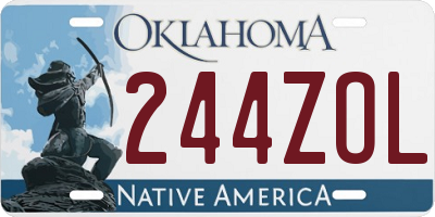OK license plate 244ZOL