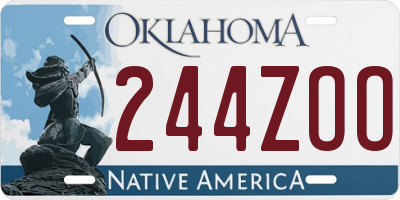 OK license plate 244ZOO