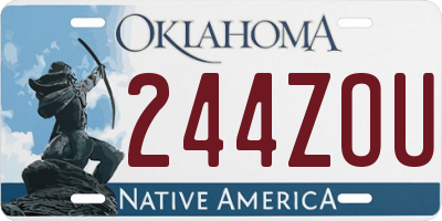 OK license plate 244ZOU