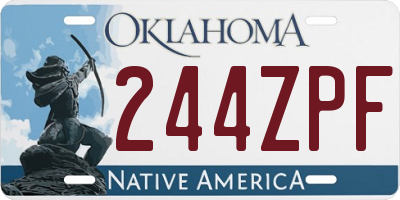 OK license plate 244ZPF