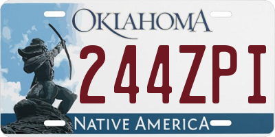 OK license plate 244ZPI