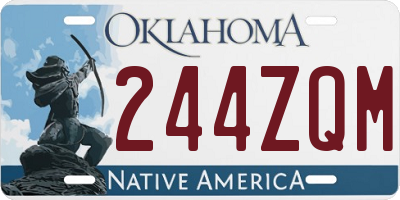 OK license plate 244ZQM
