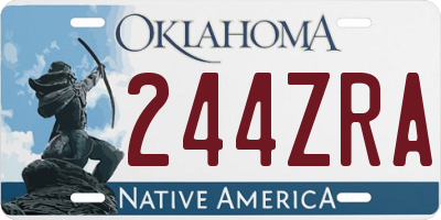 OK license plate 244ZRA