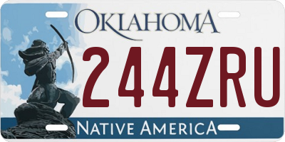 OK license plate 244ZRU