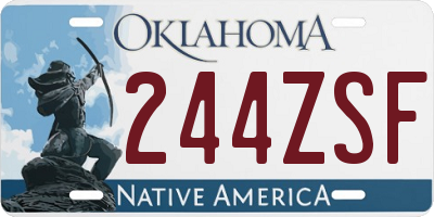 OK license plate 244ZSF