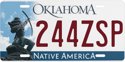 OK license plate 244ZSP