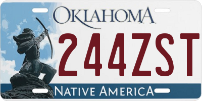 OK license plate 244ZST