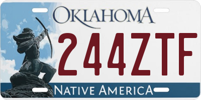 OK license plate 244ZTF