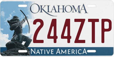 OK license plate 244ZTP