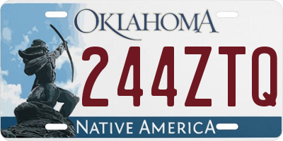 OK license plate 244ZTQ