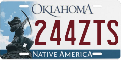 OK license plate 244ZTS