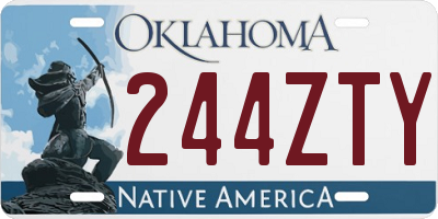 OK license plate 244ZTY