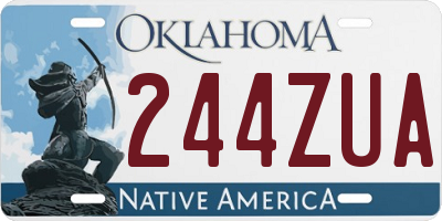 OK license plate 244ZUA