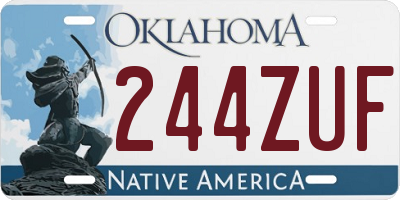 OK license plate 244ZUF