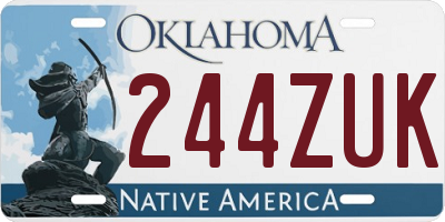 OK license plate 244ZUK