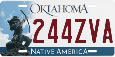 OK license plate 244ZVA