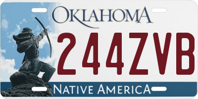 OK license plate 244ZVB