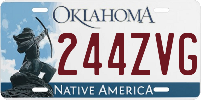 OK license plate 244ZVG