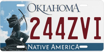 OK license plate 244ZVI