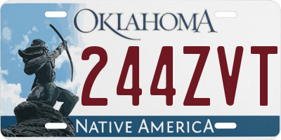 OK license plate 244ZVT