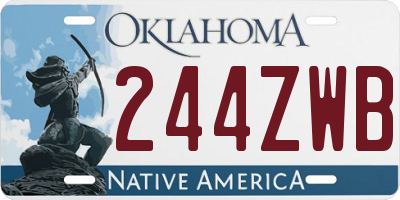 OK license plate 244ZWB