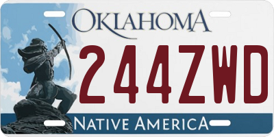 OK license plate 244ZWD