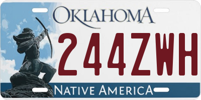 OK license plate 244ZWH