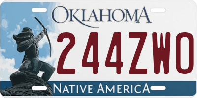 OK license plate 244ZWO