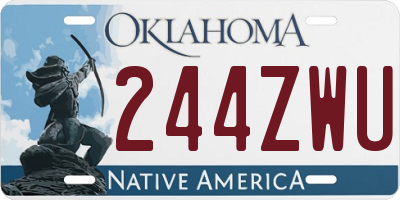 OK license plate 244ZWU