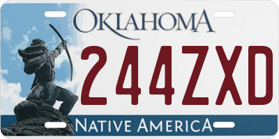 OK license plate 244ZXD