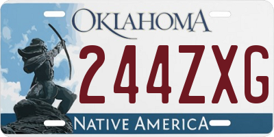 OK license plate 244ZXG