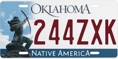 OK license plate 244ZXK