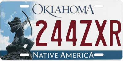 OK license plate 244ZXR