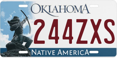 OK license plate 244ZXS