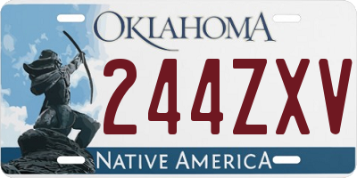 OK license plate 244ZXV