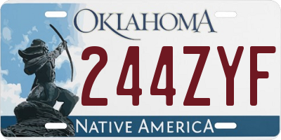 OK license plate 244ZYF