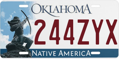 OK license plate 244ZYX