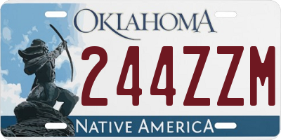 OK license plate 244ZZM