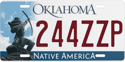 OK license plate 244ZZP