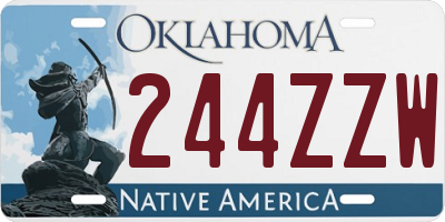 OK license plate 244ZZW