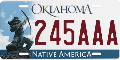 OK license plate 245AAA