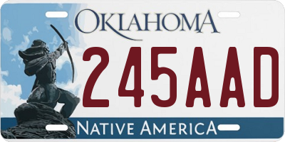 OK license plate 245AAD