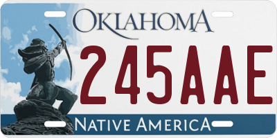 OK license plate 245AAE