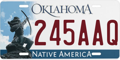 OK license plate 245AAQ