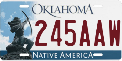 OK license plate 245AAW