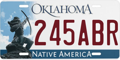 OK license plate 245ABR