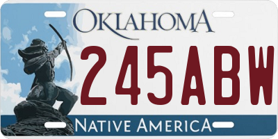 OK license plate 245ABW