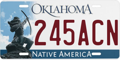 OK license plate 245ACN