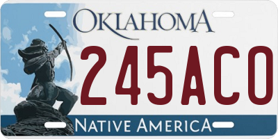 OK license plate 245ACO