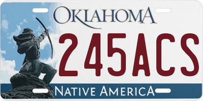 OK license plate 245ACS